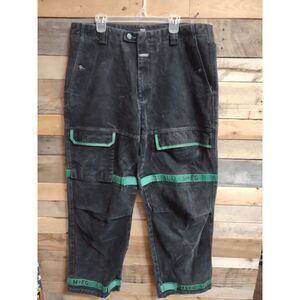 VTG Marithe Francois Girbaud Black Denim Shuttle Tape Pants Jeans 40x34 Wide Leg